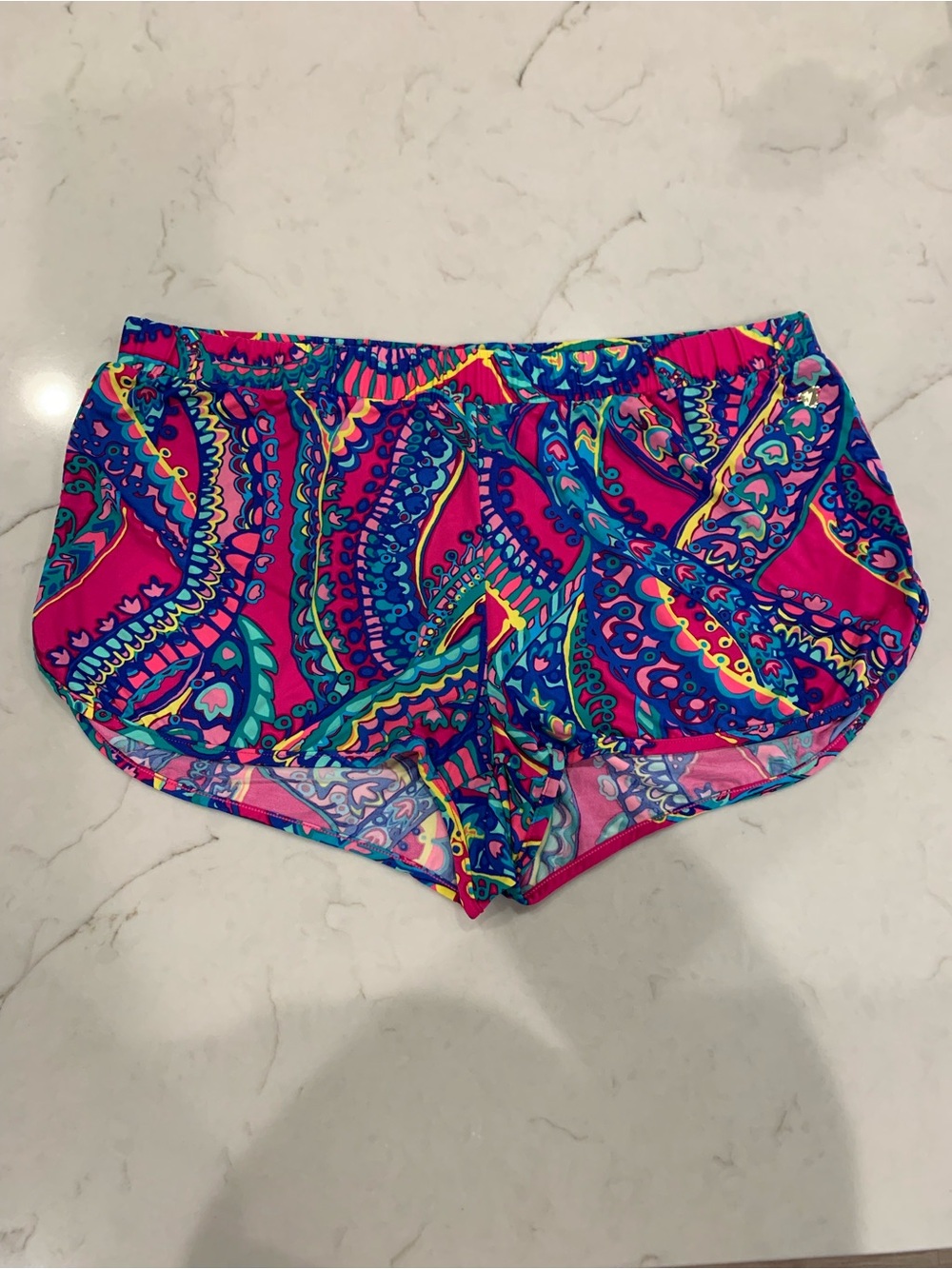 NWOT Daniel Cremieux Swim Shorts Coverup Pink Paisley Women Large